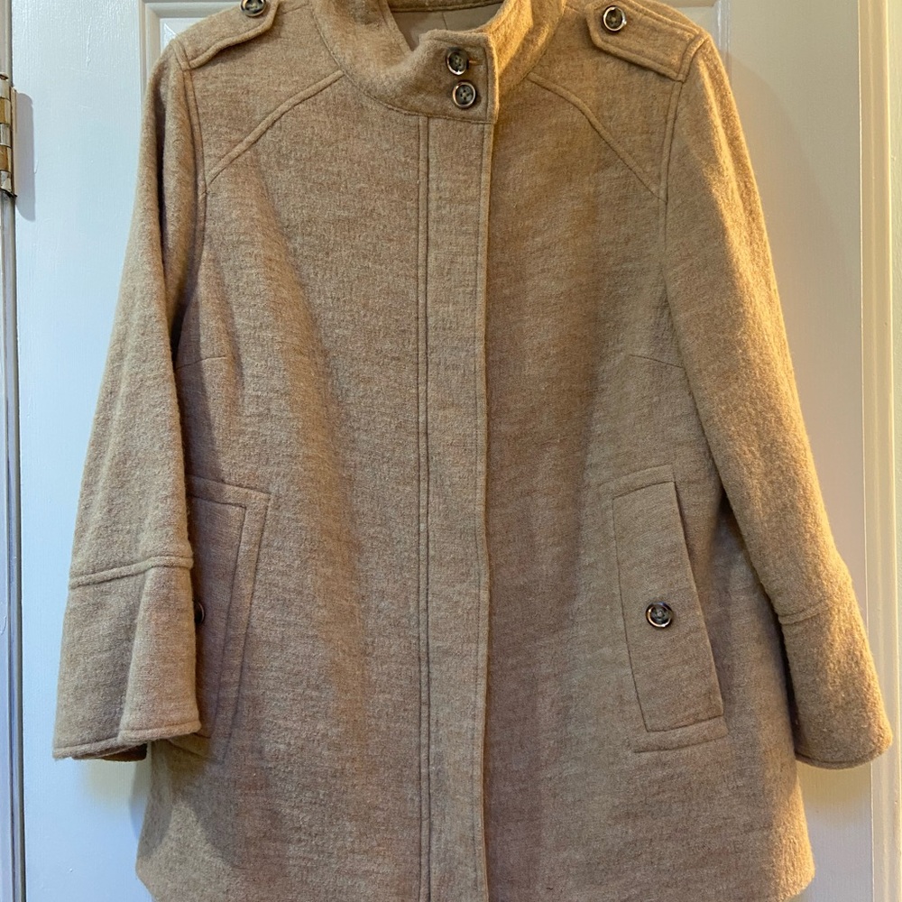 Chico’s Women's Tan Wool Blend Coat
